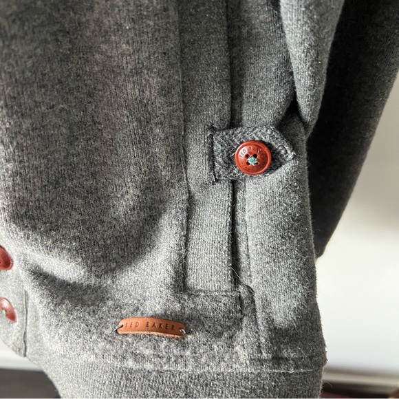 Ted Baker London Mens Cotton Wool Jacket Sweater Button Up - Picture 8 of 12